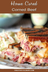 Home Cured Corned Beef on a Reuben Sandwich