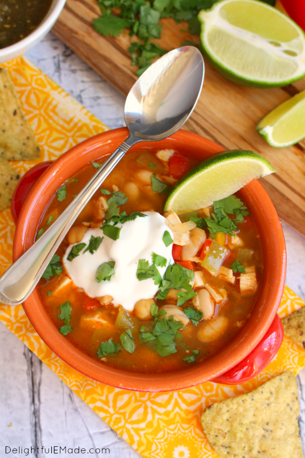 Lime Chicken Chili for National Chicken Month