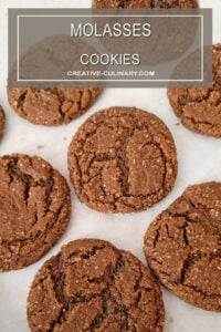 Molasses Cookies on Parchment Paper after Baking