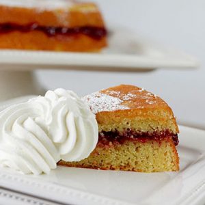 Almond Cake with Raspberry Jam