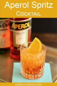 Aperol Spritz Cocktail with orange slice garnish.