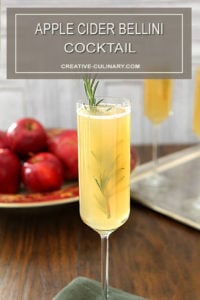 Apple Cider Bellini Cocktail in Champagne Glass