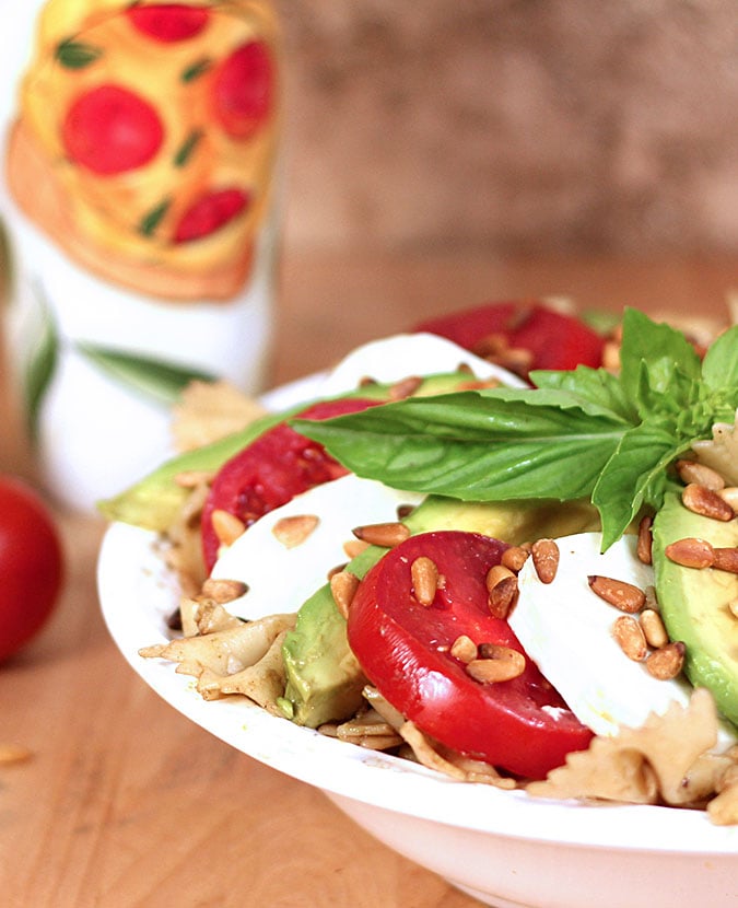 Caprese Pasta with Avocado