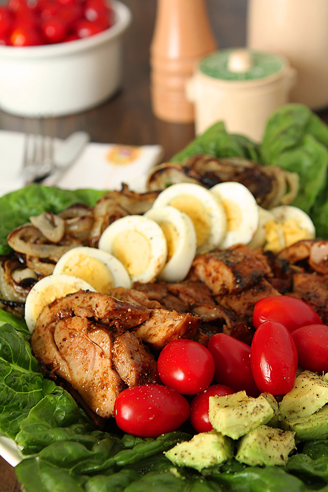 Barbecue Chicken Cobb Salad with Buttermilk Dressing