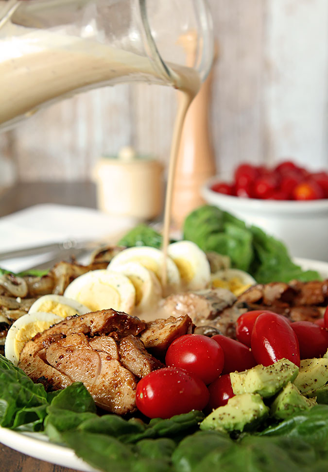 Barbecue Chicken Cobb Salad with Buttermilk Dressing