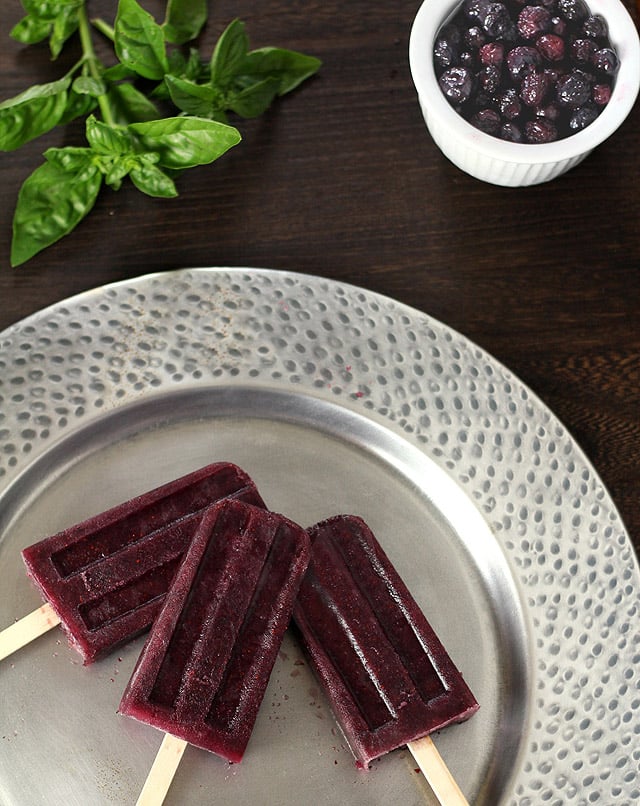 Blueberry Basil Martini Pops