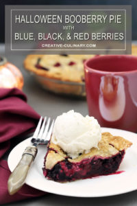 A Slice of Booberry (Mixed Berry Pie) with Vanilla Ice Cream on Top