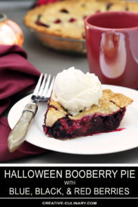 A Slice of Booberry (Mixed Berry Pie) with Vanilla Ice Cream on Top