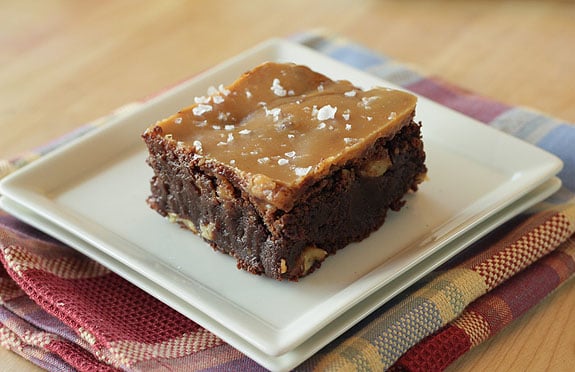 Chocolate Brownies with Salted Caramel Glaze