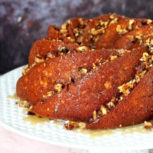 Rum Cake with Butter Rum Glaze and Toasted Walnuts