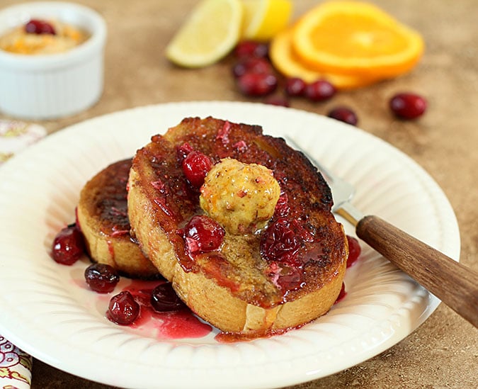 Cranberry and Walnut Compound Butter Serve on French Toast