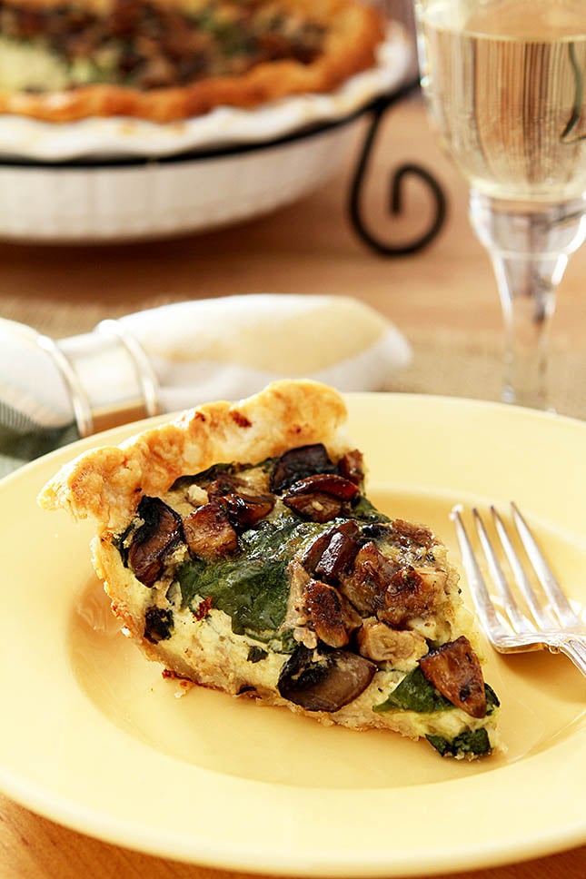 Caramelized Garlic, Spinach and Mushroom Tart from 