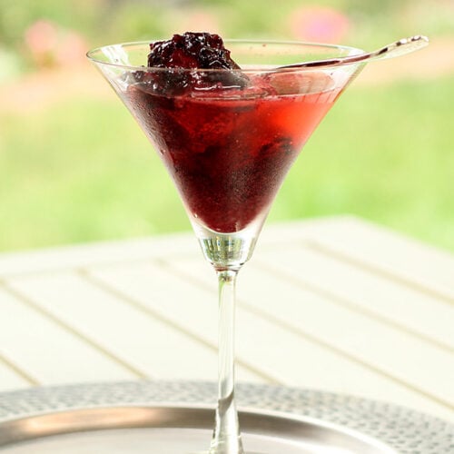 Bing Cherry Sorbet with Cava Sparkling Wine