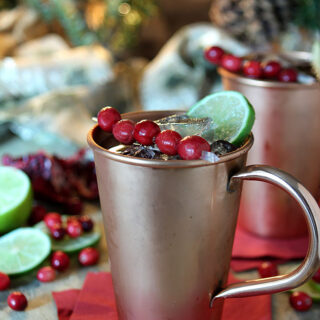 The perfect seasonal beverage, this Cranberry Pomegranate Moscow Mule Cocktail