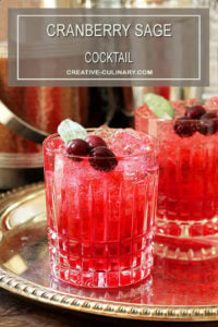 Cranberry Sage Cocktails Served on a Silver Tray