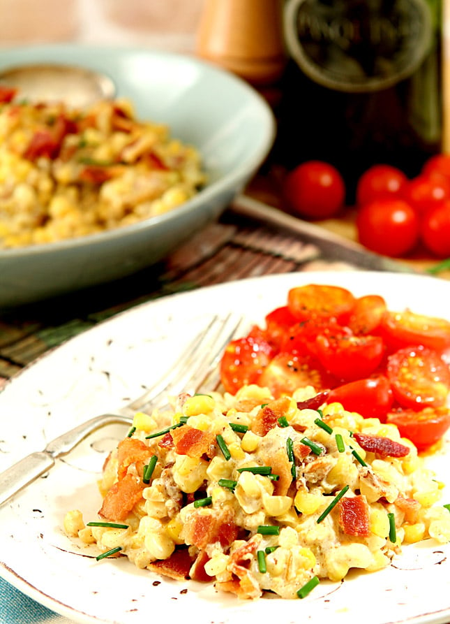 Bacon and Caramelized Onion Creamed Corn