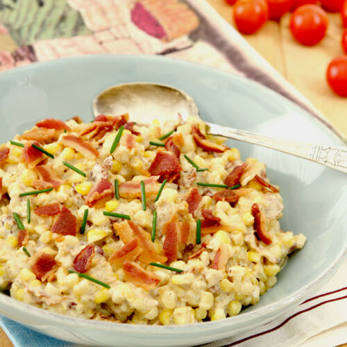 Bacon and Caramelized Onion Creamed Corn