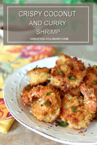 Plate of Crispy Coconut Shrimp with Curry