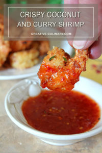 Crispy Coconut Shrimp with Curry and Dipping Sauce