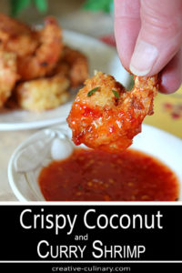 Crispy Coconut Shrimp with Curry and Dipping Sauce