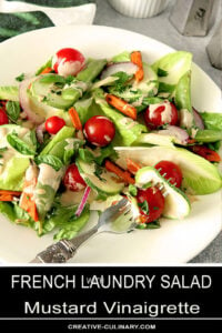 French Laundry Salad with Mustard Vinaigrette with Greens and Cherry Tomatoes