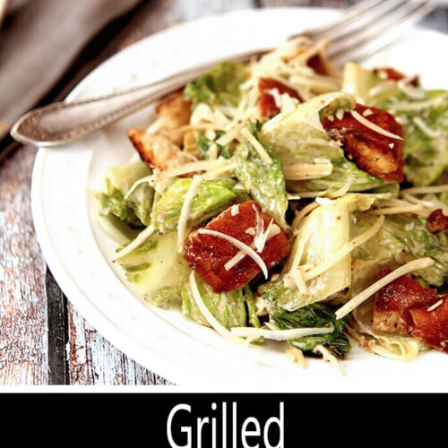 Grilled Caesar Salad with Parmesan Cheese and Croutons PIN