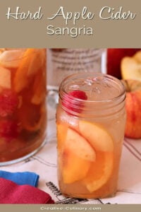 Hard Apple Cider Sangria in a Mason Jar