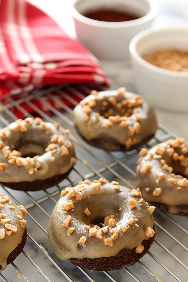 Heath Bar Baked Cake Doughnuts