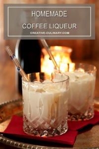 Homemade Coffee Liqueur with Cream in an Old Fashioned Glass