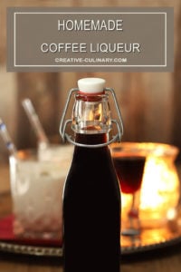 Homemade Coffee Liqueur Bottled in a Flip Top