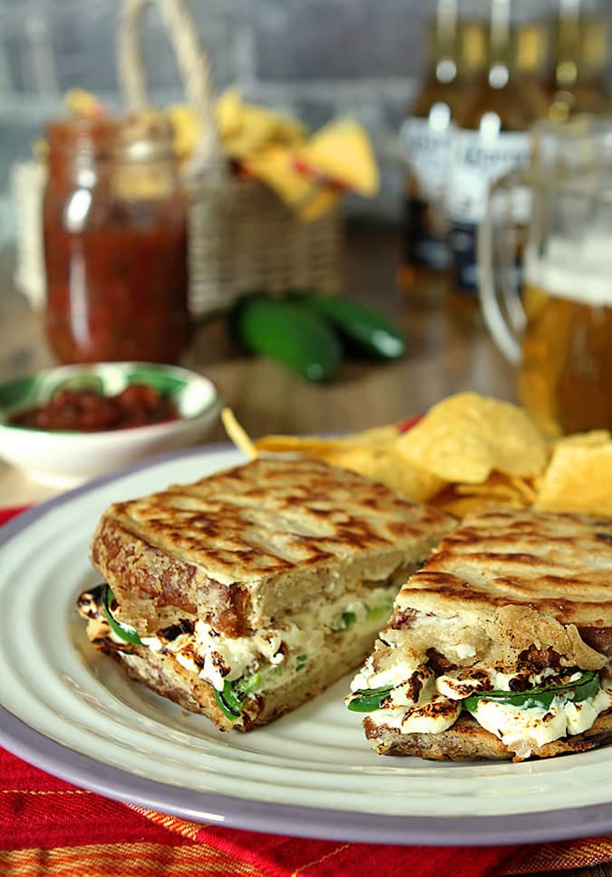 Jalapeno Popper Grilled Cheese from the Grilled Cheese & Beer Cookbook