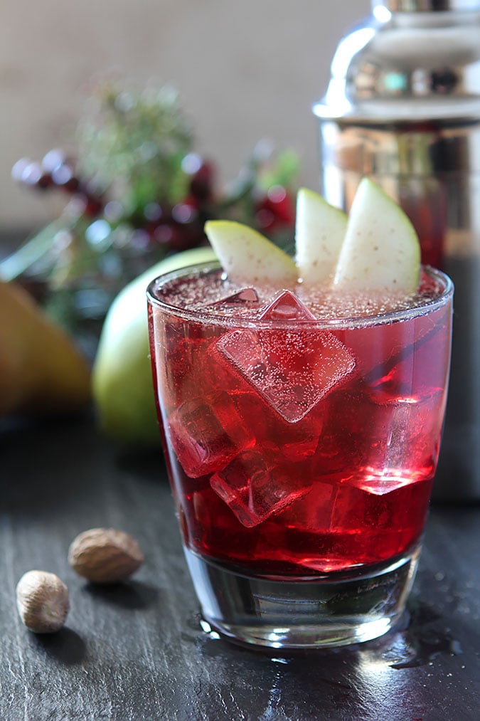 Jubilee Cocktail with Vodka, Red Wine and Spiced Pear Liqueur