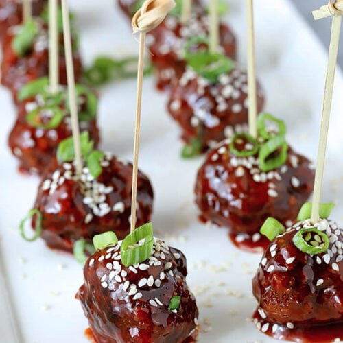 Korean Meatballs with Gochujang Glaze