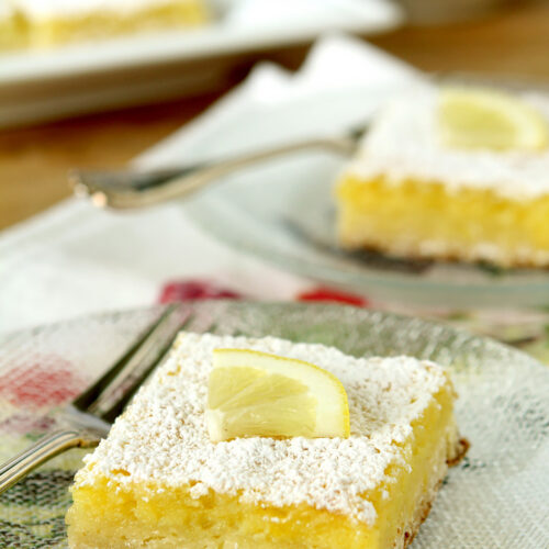 The Best Lemon Bars have a crispy shortbread crust and a luscious lemon filling.