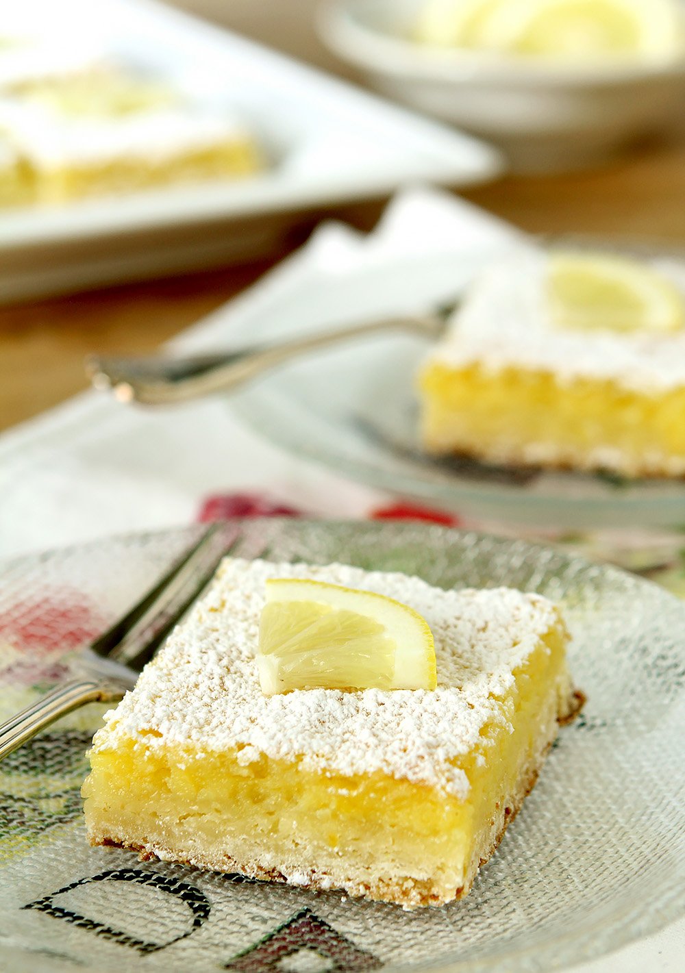 The Best Lemon Bars have a crispy shortbread crust and a luscious lemon filling.