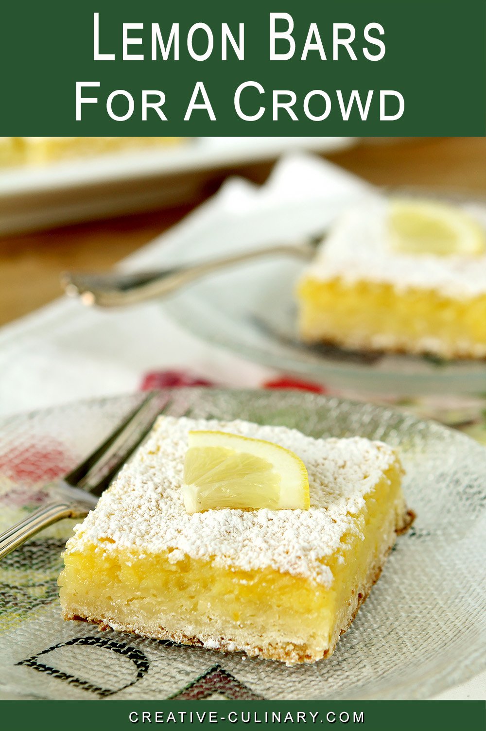 The Best Lemon Bars have a crispy shortbread crust and a luscious lemon filling.