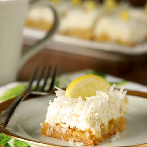 Slice of Lemon and Coconut Bar with Mascarpone Cheese from Nordstrom Cafe