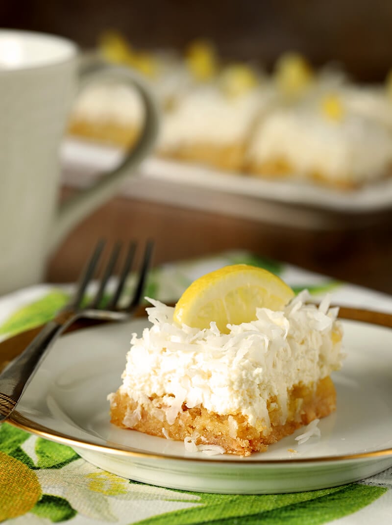 Slice of Lemon and Coconut Bar with Mascarpone Cheese from Nordstrom Cafe