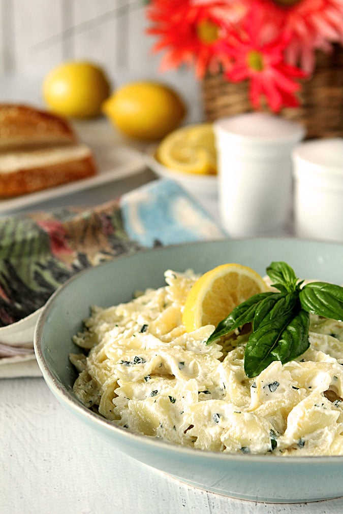 Lemon Ricotta Pasta with Basil