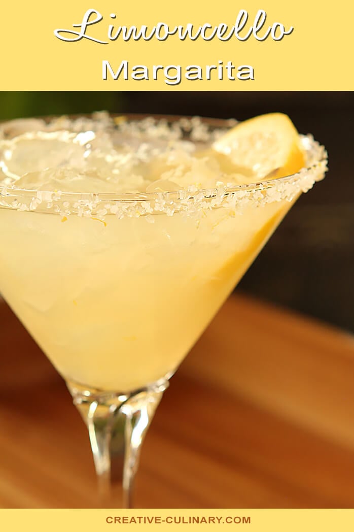 Limoncello Margarita Garnished with Lemon Wedge