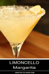 Limoncello Margarita Garnished with Lemon Wedge