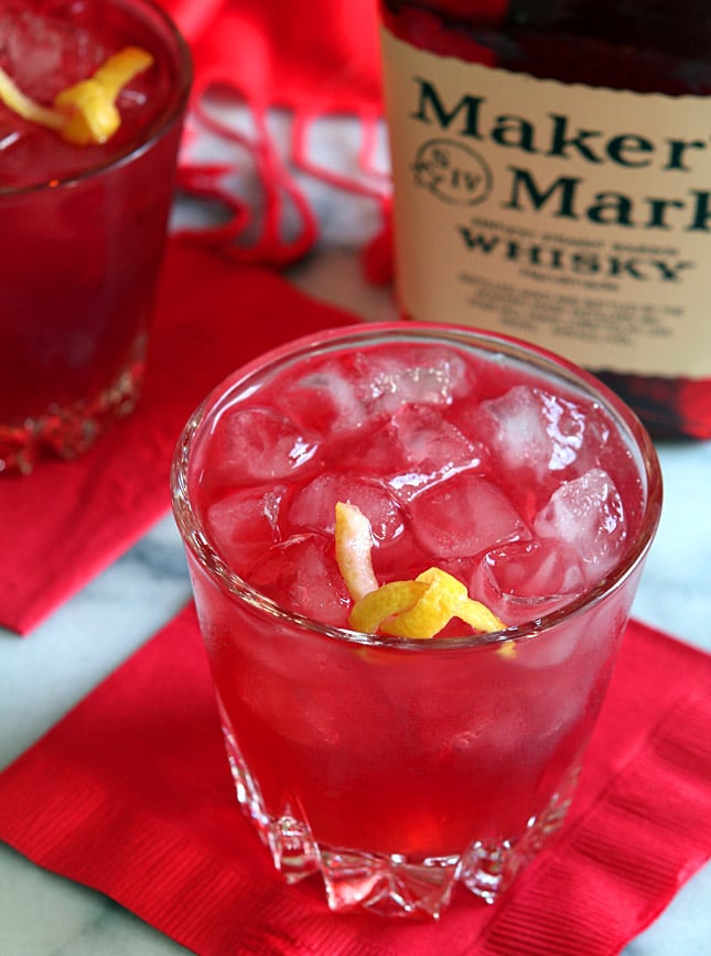 Lady in Red Cocktail - Bourbon, Pomegranate and Ginger Beer Cocktail