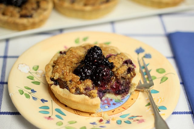 Blackberry Serrano and Brie Tartlettes