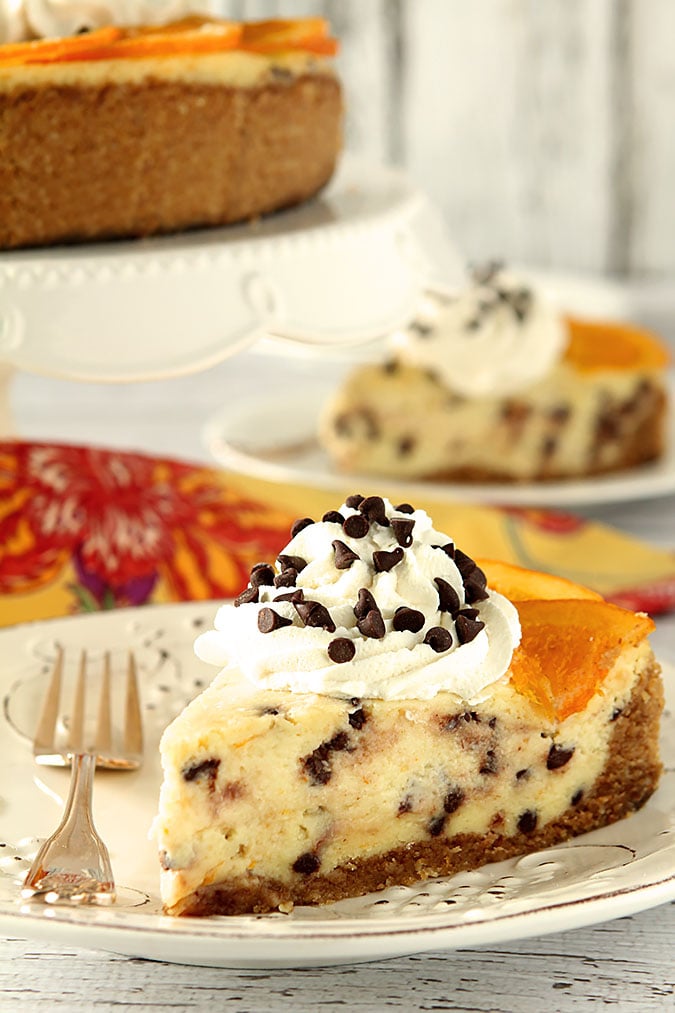 Orange Cannoli Cheesecake with Chocolate Chips