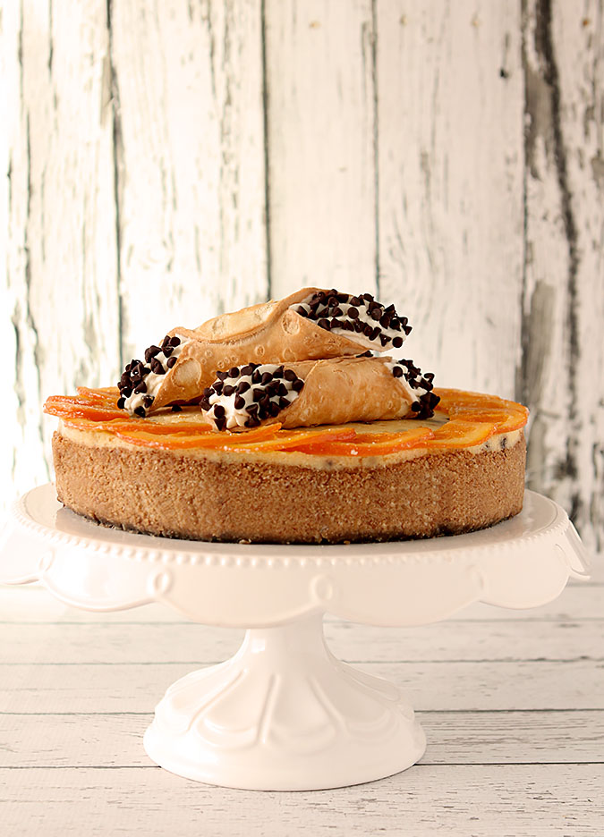 Orange Cannoli Cheesecake with Chocolate Chips