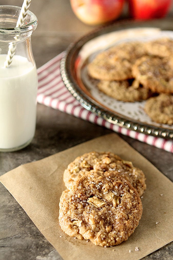 Peanut Butter and Apple Oatmeal Cookies