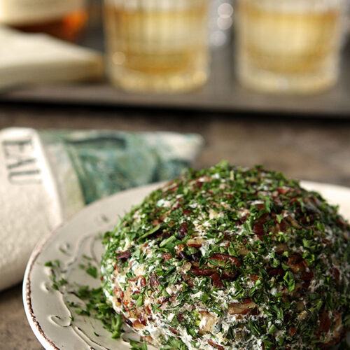 Pecan Pineapple Cheese Ball with Gorgonzola Cheese and Dried Cranberries