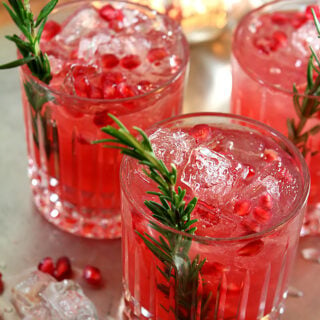 Pomegranate and Rosemary Gin Fizz