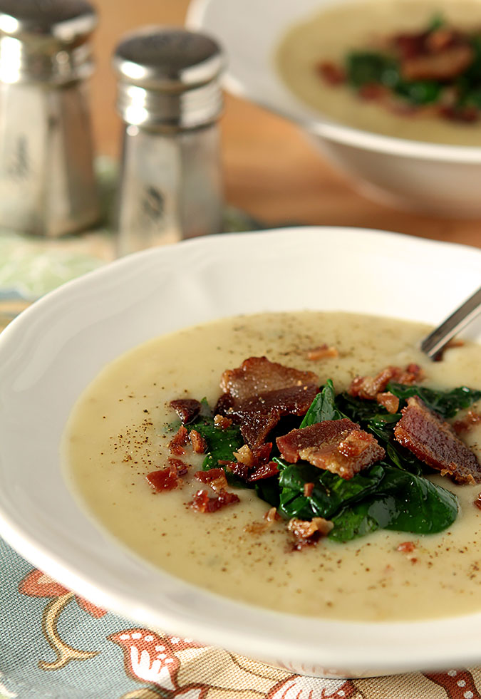 Creamy Potato Soup with Beer and Bacon