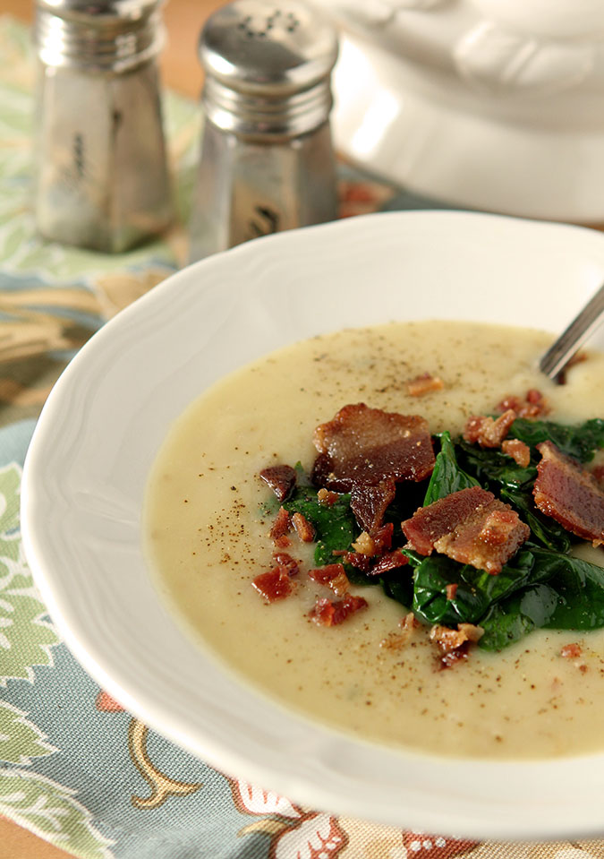 Creamy Potato Soup with Beer and Bacon